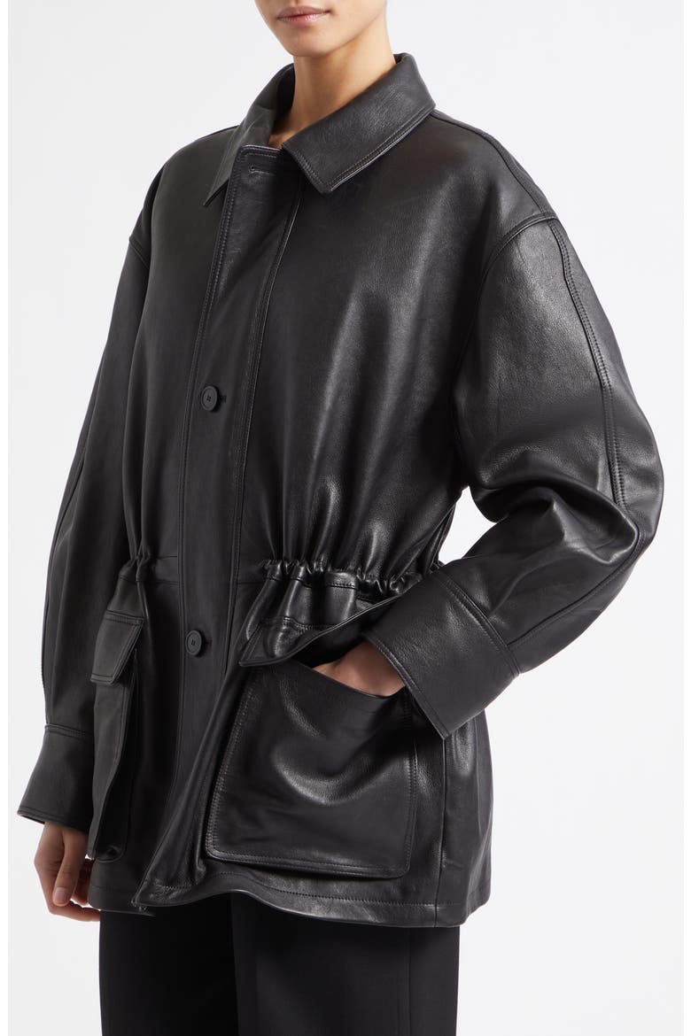 Maeve Vegetal Leather Jacket, Alternate, color, BLACK