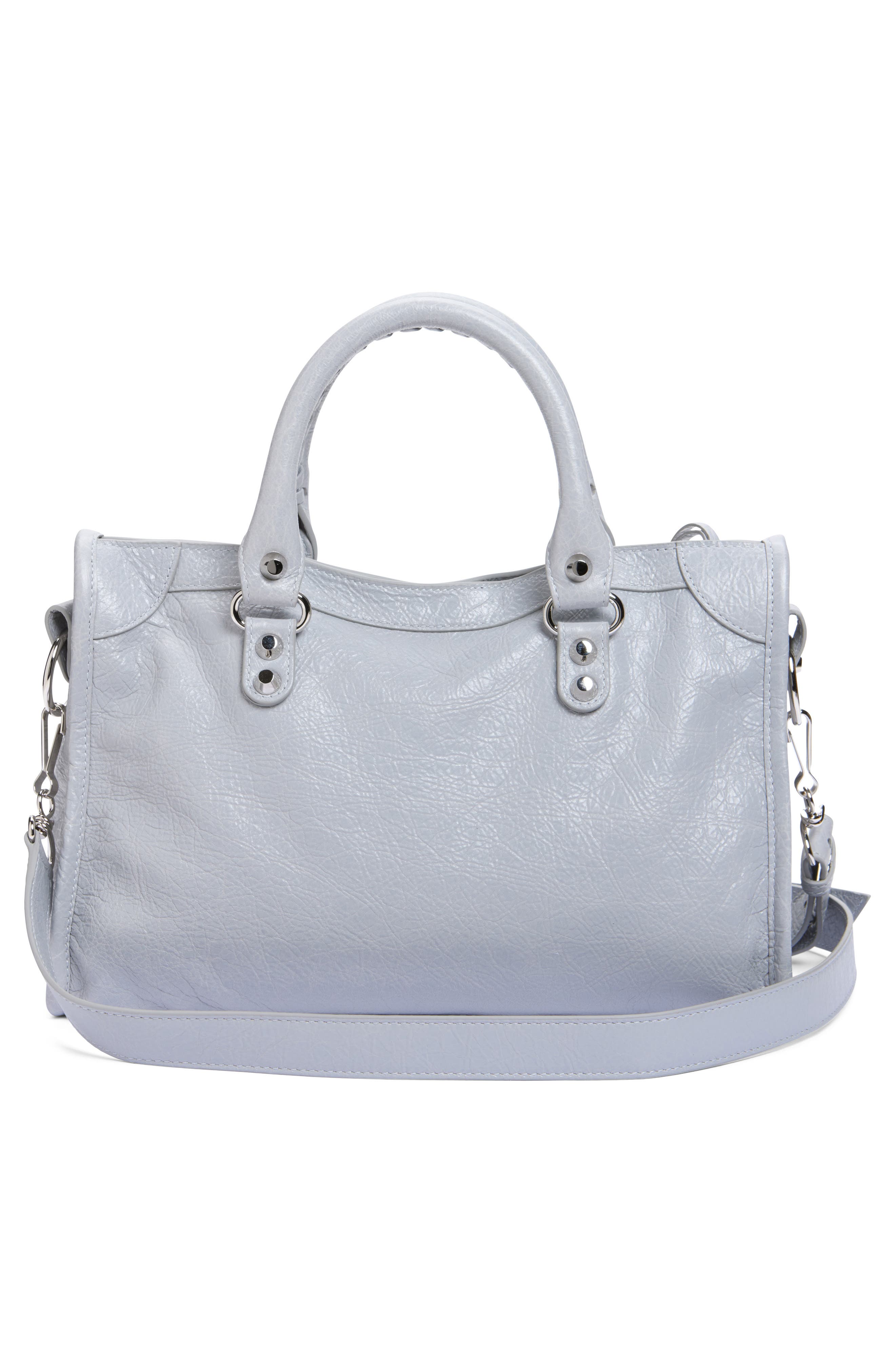 Balenciaga Small Le City Lambskin Leather Handbag, Alternate, color, 1210 Light Grey