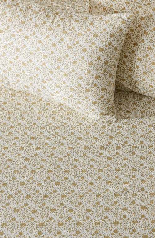 Patina Vie Maison Patine Vie Flannel Sheet Set In Geo Floral Mustard