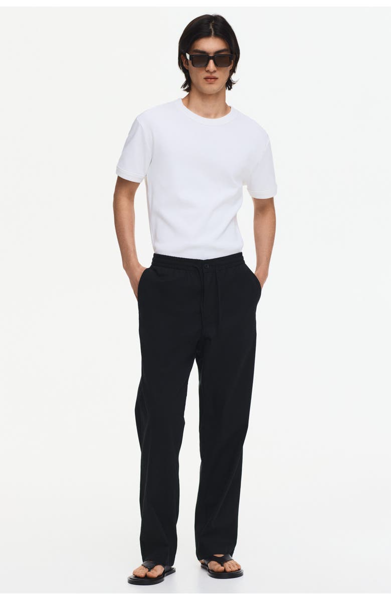 H&M Relaxed Fit Trousers, Alternate, color, Black