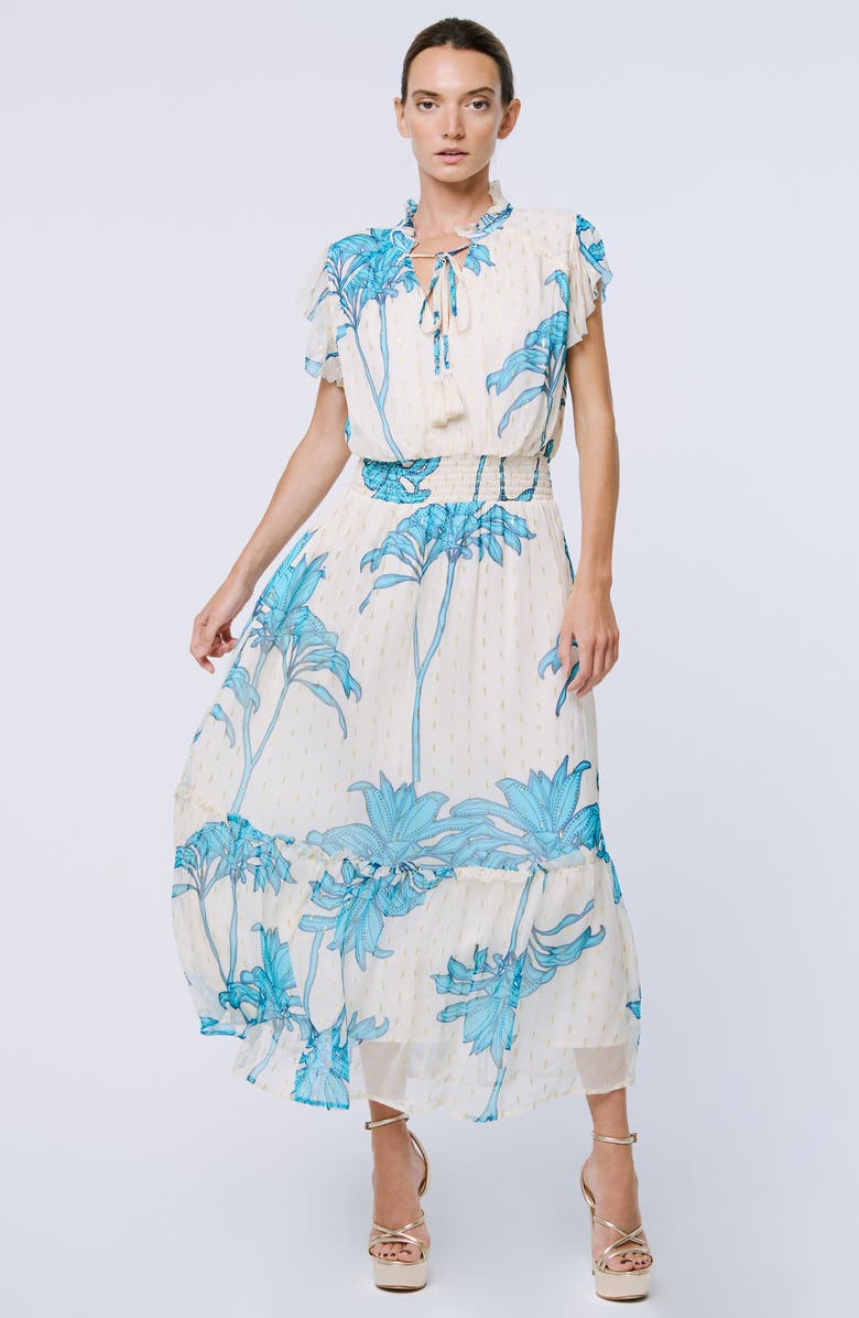 CIEBON Phoebe Clip Dot Midi Dress, Alternate, color, 