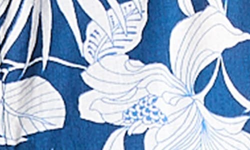 Tommy Bahama Blooms Boyfriend Shirt In Indigo Tide