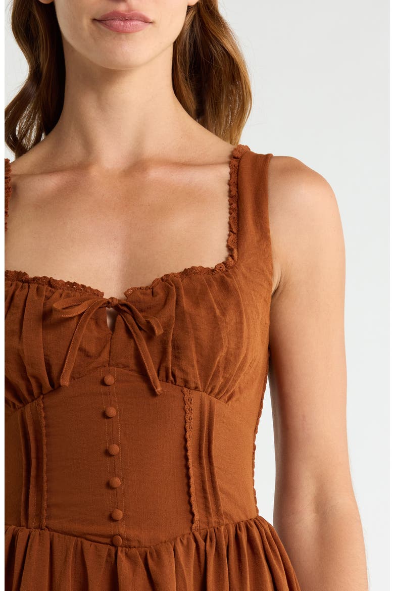 Sahana Corset Midi Dress, Alternate, color, CINNAMON