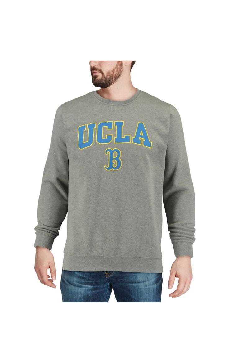Men's Colosseum Heather Gray UCLA Bruins Arch & Logo Crew Neck Sweatshirt, Alternate, color, Heather Gray
