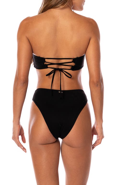 Maaji Midnight Palm Sully Reversible Bikini Bottoms In Black