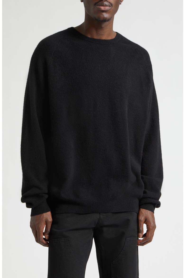 Cashmere & Silk Crewneck Sweater, Main, color, BLACK