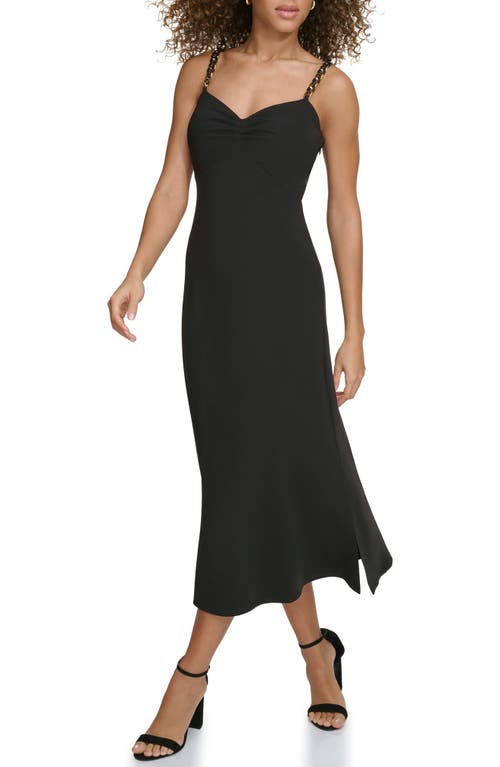 Siena Soft Touch Gab Midi Dress In Black