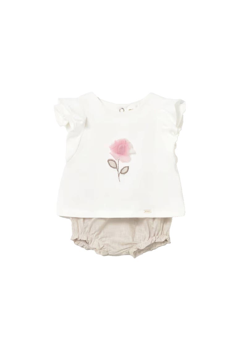 Flower Short Set, Main, color, Beige