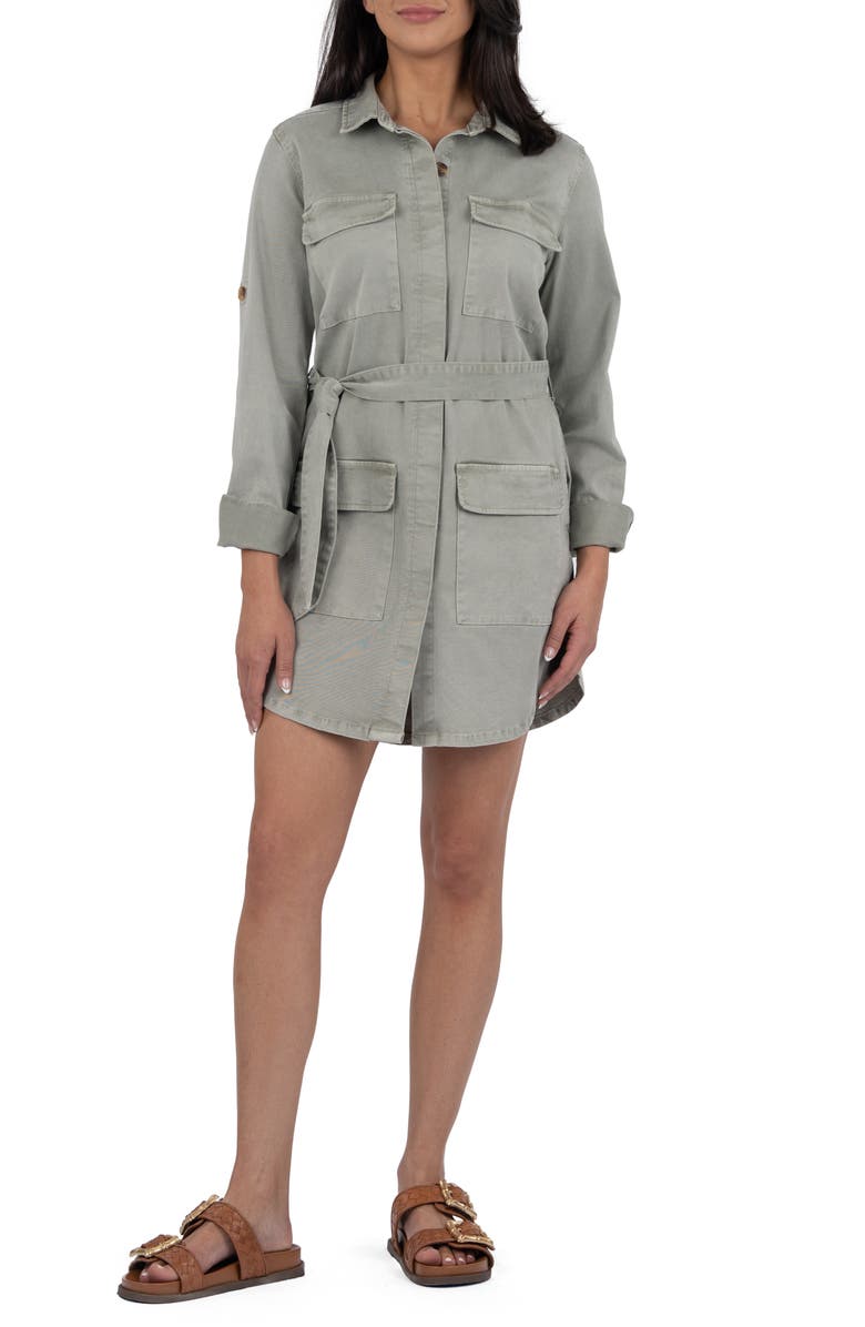 KUT from the Kloth Alva Long Sleeve Belted Shirtdress, Main, color, 