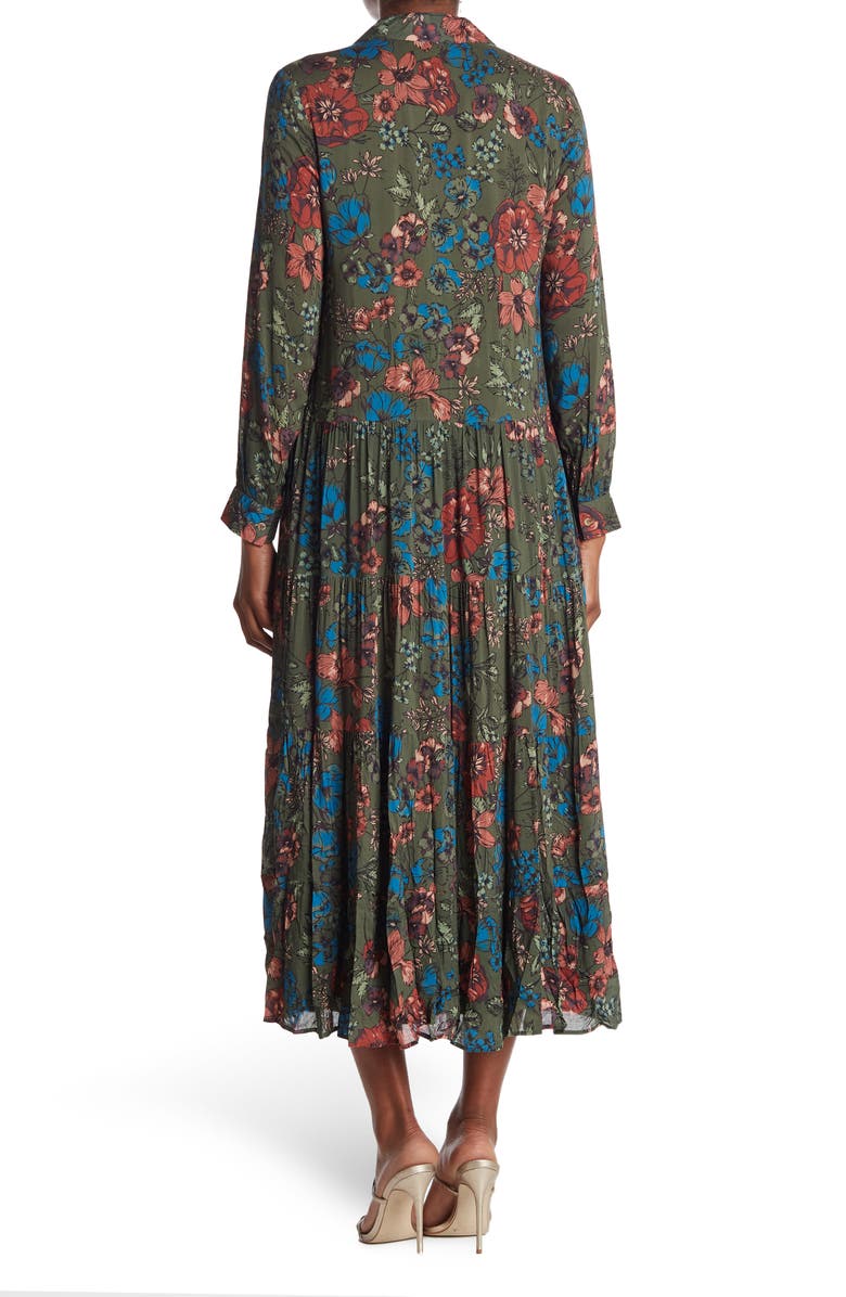 DR2 by Daniel Rainn DANIEL RAINN Long Sleeve Floral Shirt Maxi Dress ...