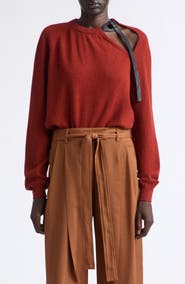 FERRAGAMO Cutout Crewneck Wool & Cashmere Sweater