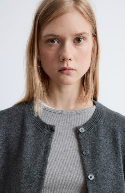 & Other Stories Crewneck Wool & Cotton Cardigan In Gray