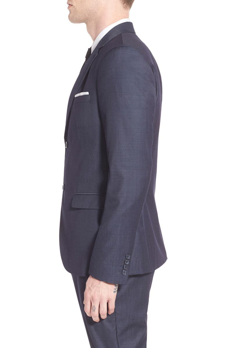 Topman Dark Blue Suit Jacket, Alternate, color,