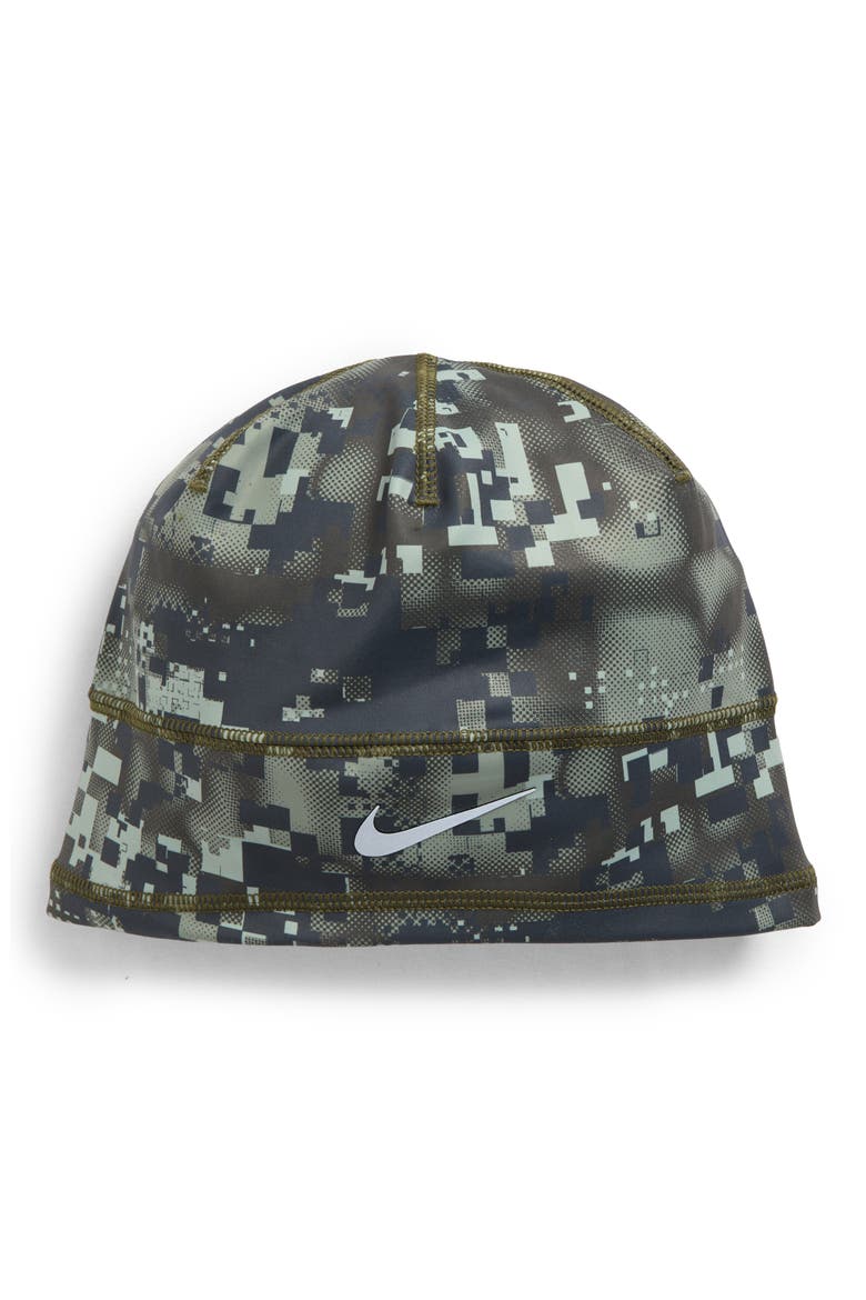 Dri-FIT Terra Beanie, Main, color, CAMO GREEN/ SILVER