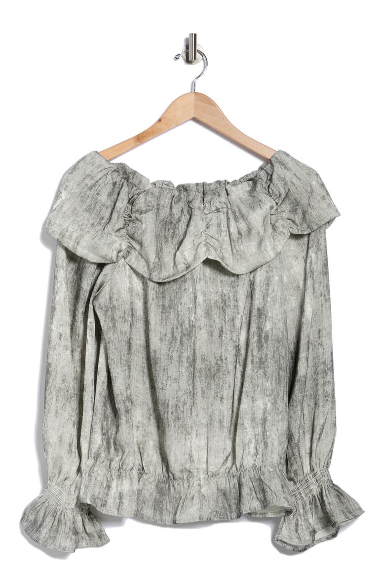 Smoke Off the Shoulder Top, Alternate, color, GREY