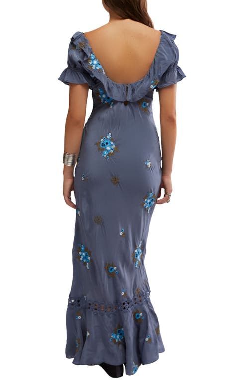 Free People Bali Santa Cruz Ruffle Dress In Vintage Indigo Combo