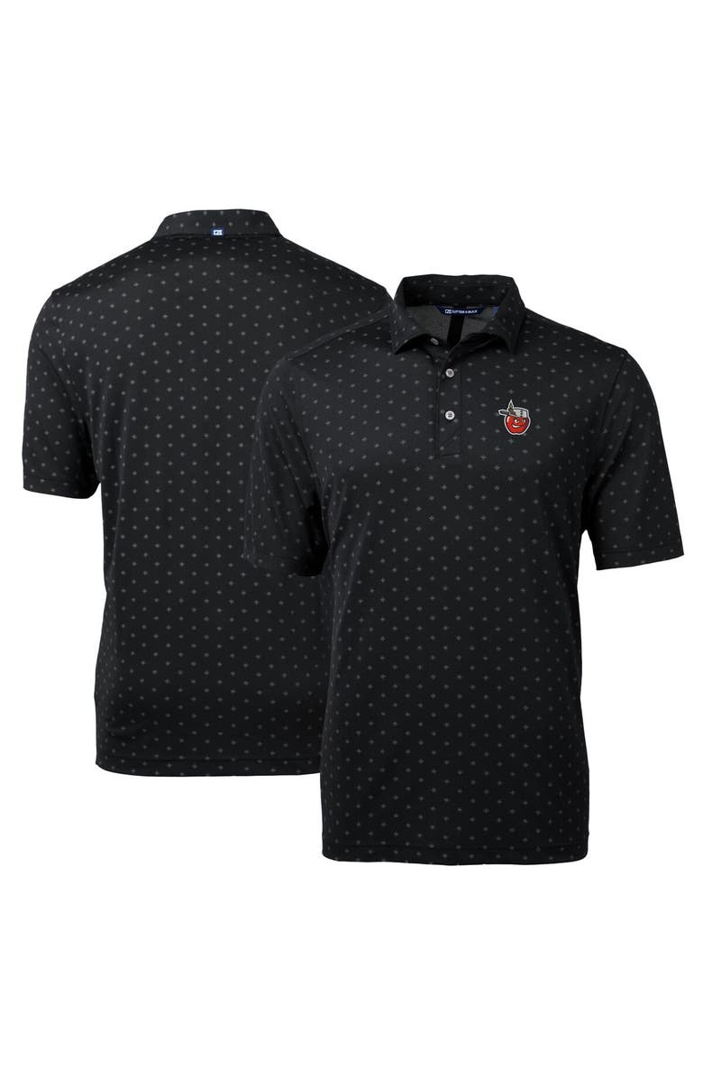Cutter & Buck Men's Cutter & Buck Black Fort Wayne TinCaps Virtue Eco Pique Tile Print Recycled Polo, Main, color,