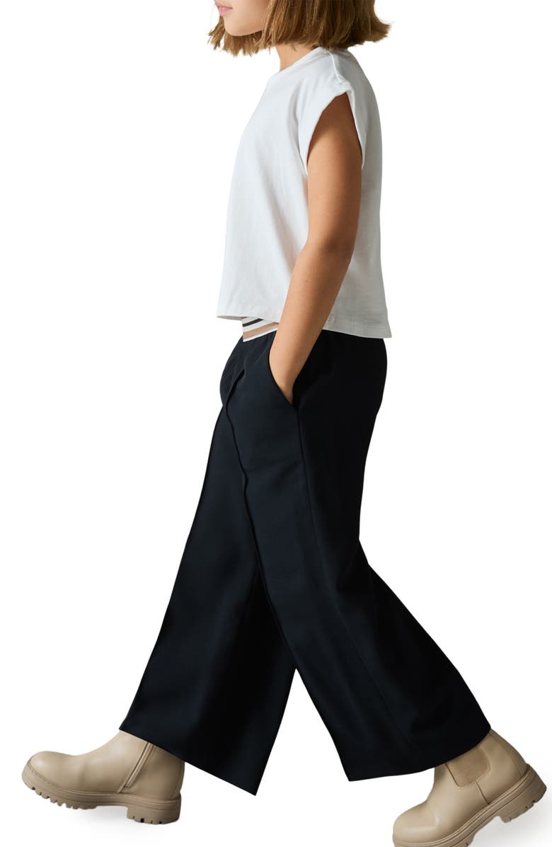 Reiss Kids' ABS Wide Leg Pull-On Pants, Alternate, color, Navy