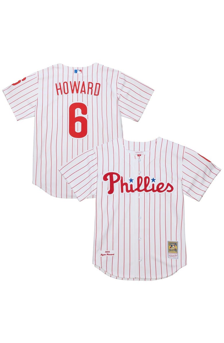 Mitchell & Ness Men's Mitchell & Ness Ryan Howard White Philadelphia Phillies Cooperstown Collection Authentic Jersey, Main, color, 