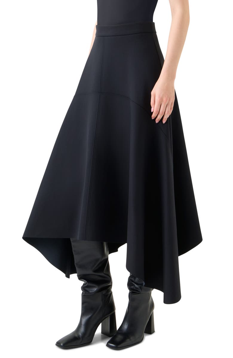 Akris punto Handkerchief Hem Knit Skirt, Alternate, color, Black