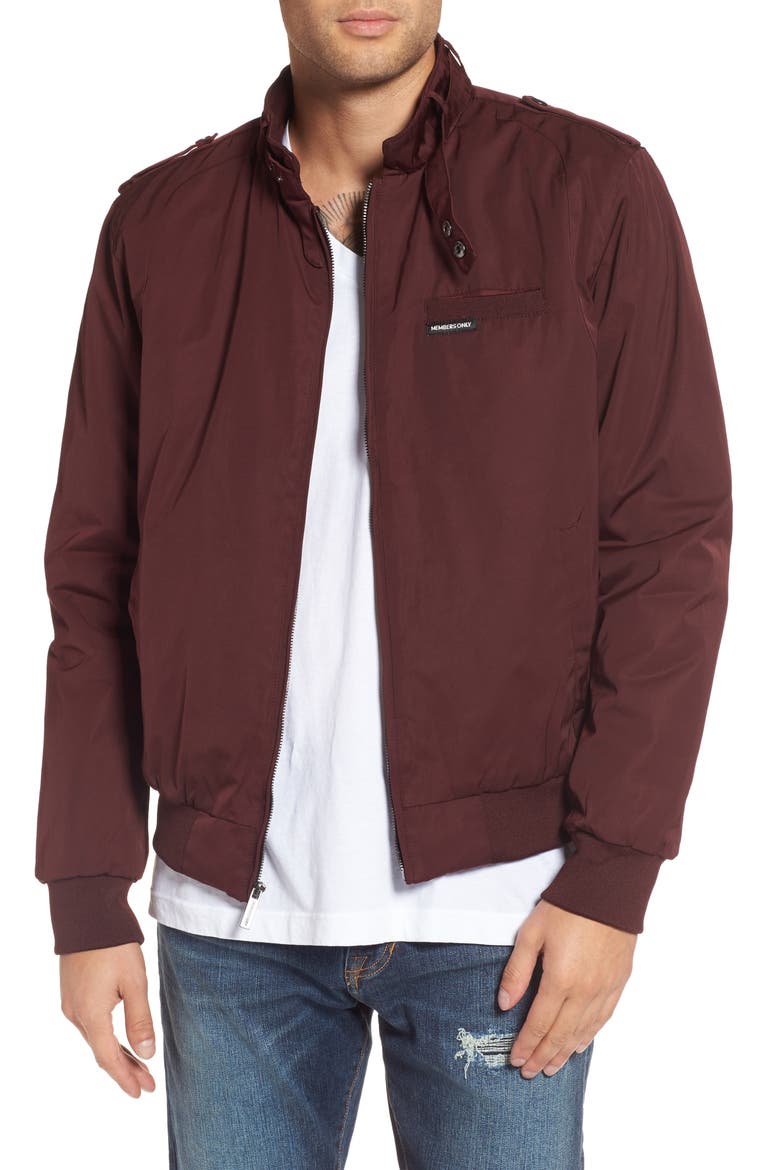Men's Heavy Iconic Racer Quilted Lining Jacket, Main, color, BURGUNDY