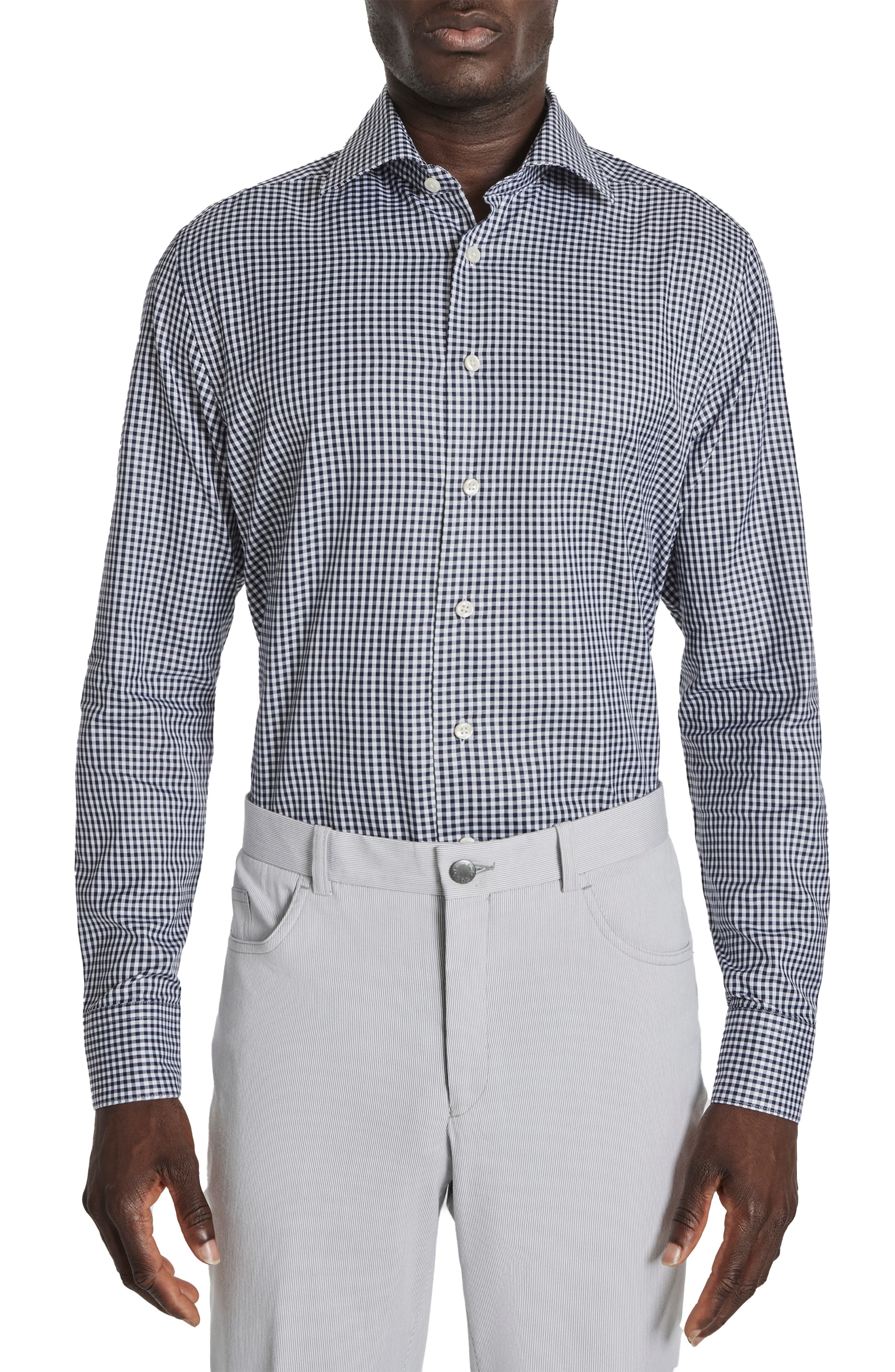 Jack Victor Royland Check Herringbone Dress Shirt