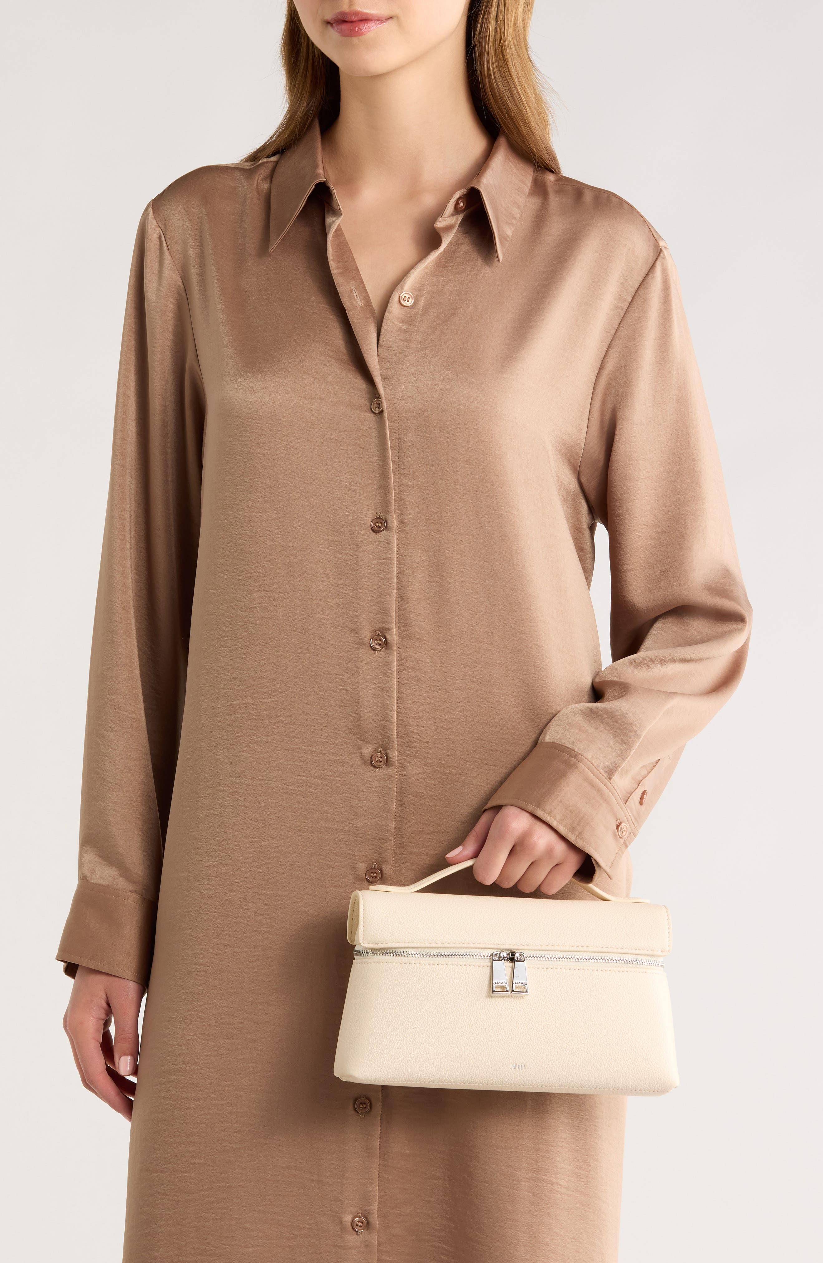 JW PEI Thea Woven Top Carry Handle Crossbody Bag, Alternate, color, Grainy Leather White