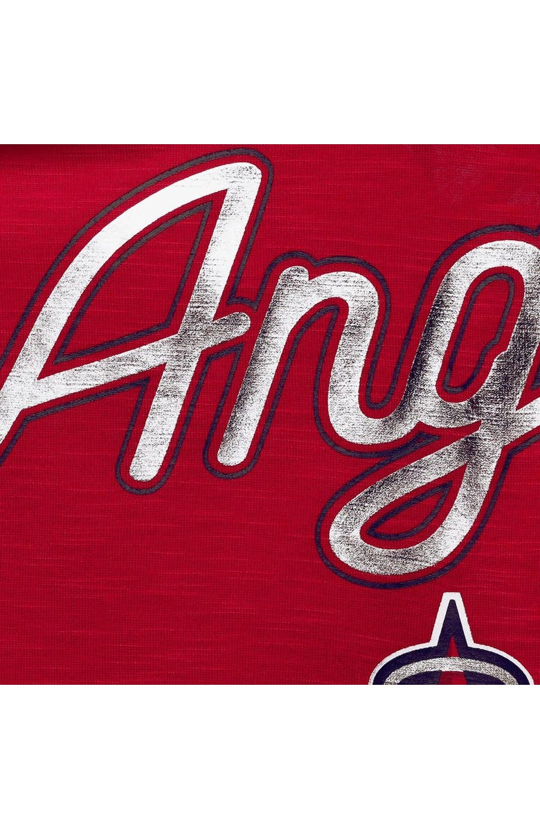 G-III 4HER BY CARL BANKS Women's G-III 4Her by Carl Banks Red Los Angeles Angels Game Time Slub Beach V-Neck Cover-Up Dress, Alternate, color, 