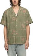 Lucky Brand Embroideree Slub Cotton Camp Shirt