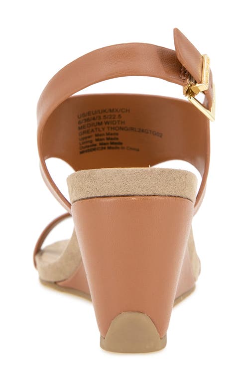 Reaction Kenneth Cole Greatly Platform Wedge Sandal In Luggage