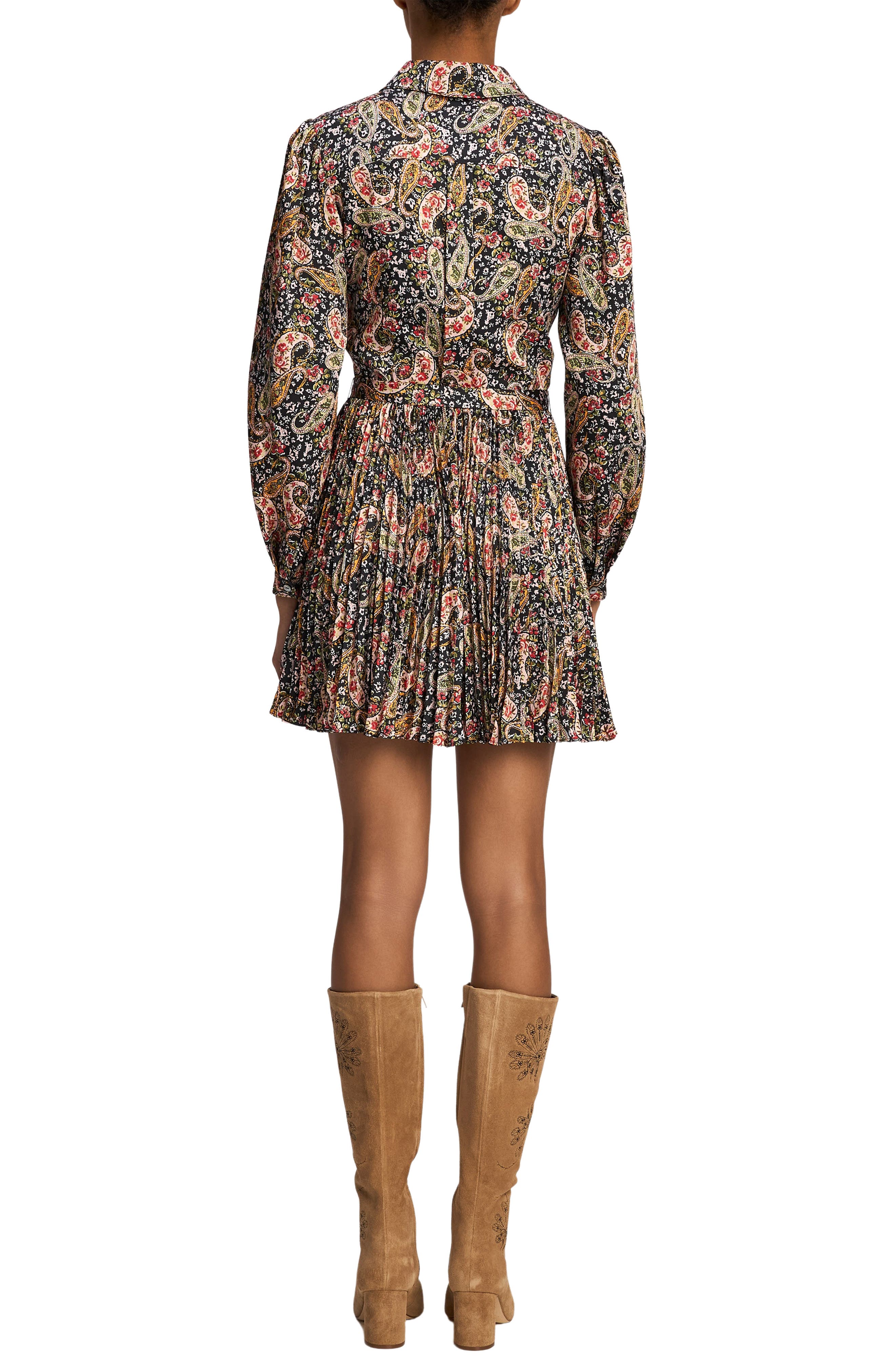 Cinq à Sept Reynolds Rose Paisley Pleated Minidress (Women) | Nordstrom
