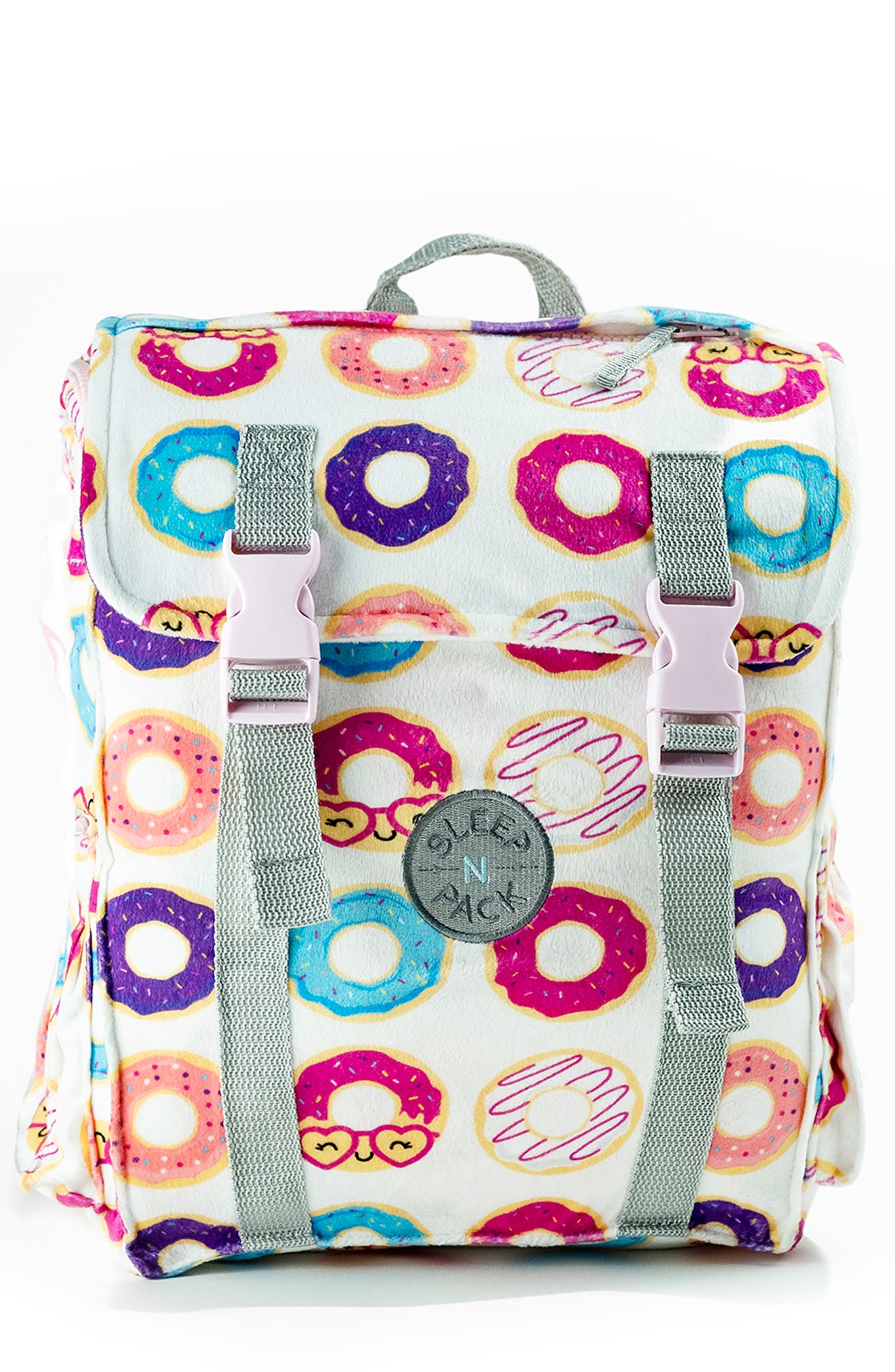Kids' Sleep-n-Pack Donuts Print Sleeping Bag Backpack, Main, color, DONUTS MULTI-PRINT