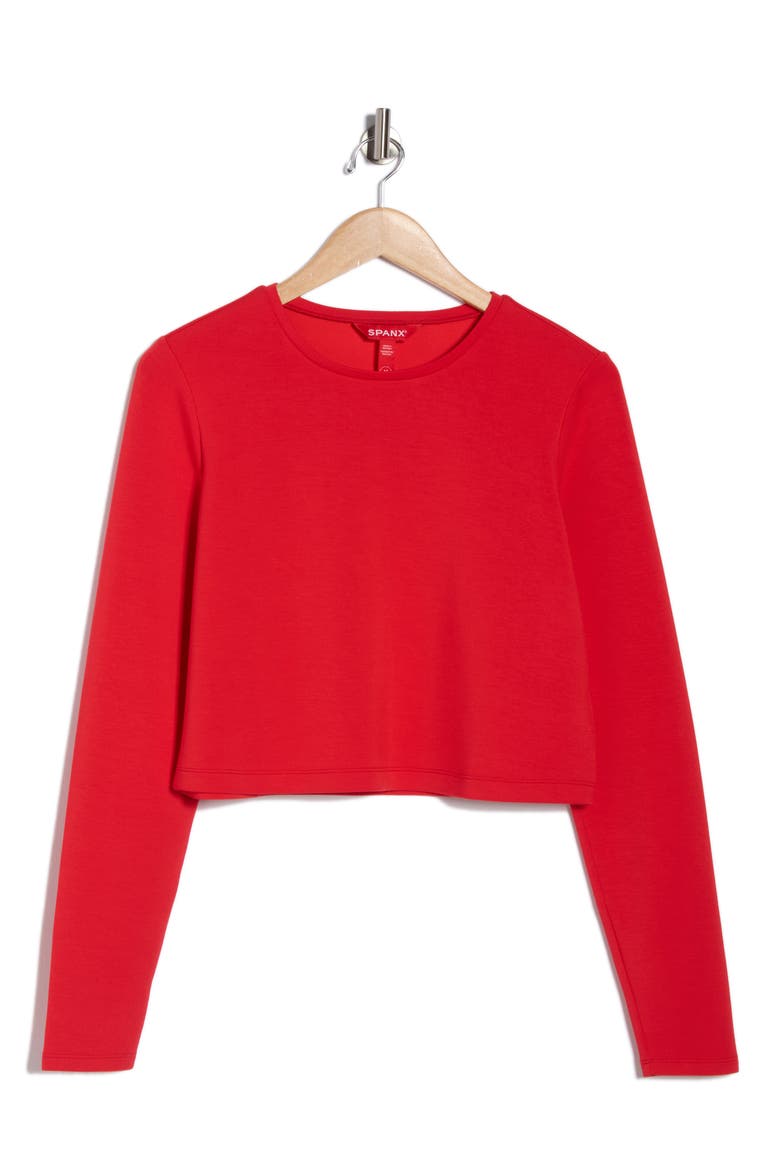 Long Sleeve Knit T-Shirt, Alternate, color, SPANX RED