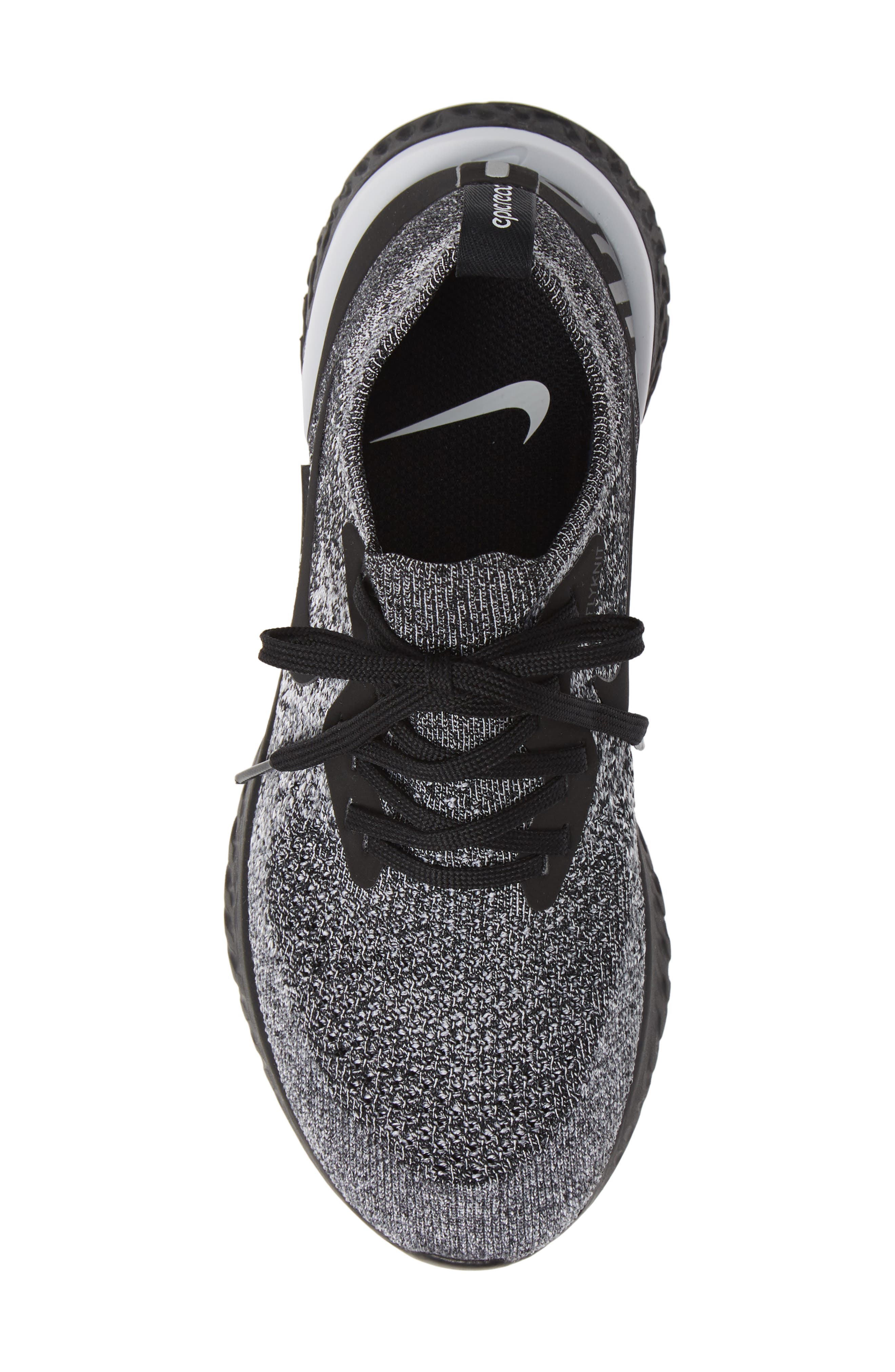 Epic React Flyknit Running Shoe, Alternate, color, BLACK/ BLACK-WHITE
