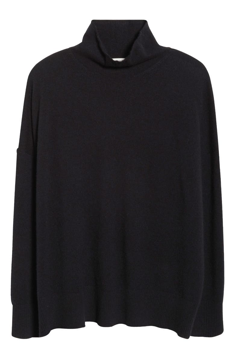 Nordstrom Oversize Cashmere Turtleneck Sweater, Alternate, color, Black Rock