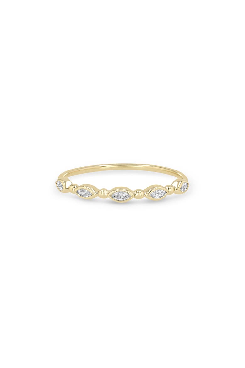 14k Gold Diamond Bead Ring, Main, color, YELLOW