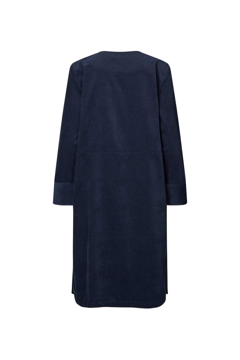 Long Sleeve Crew Neck Zip Midi Dress, Alternate, color, Navy Blazer
