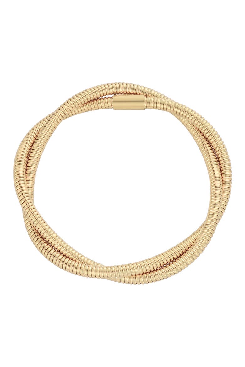 18K Gold Plated Twisted Wrap Bracelet, Main, color, GOLD