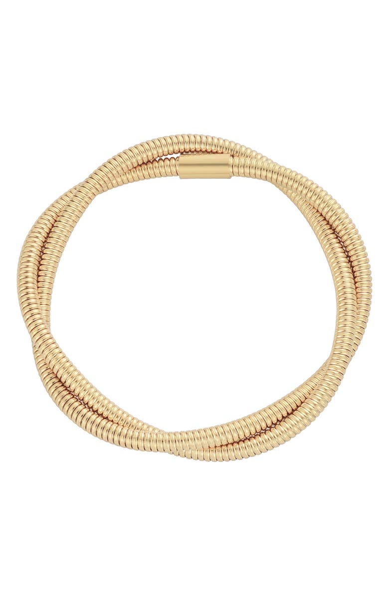 Adornia 18K Gold Plated Twisted Wrap Bracelet, Main, color, Gold