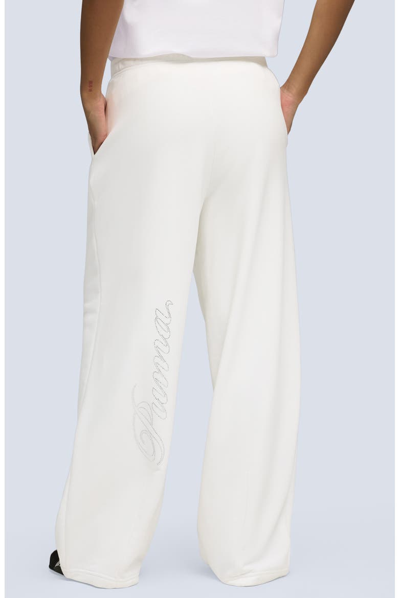 Essential Graphic Leo Luxe Bedazzled Track Pants, Alternate, color, PUMA WHITE