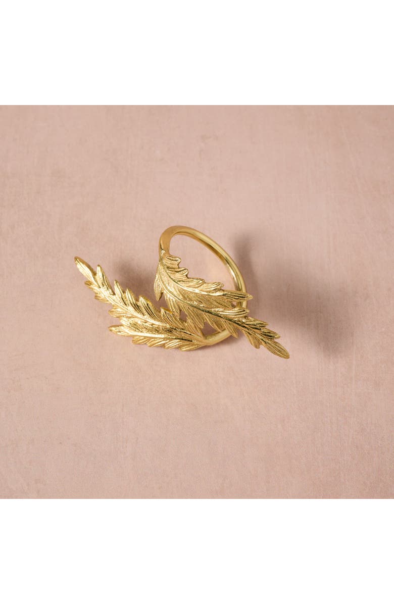 Ten Thousand Villages Tanvi Wheat Napkin Rings, Alternate, color, Gold