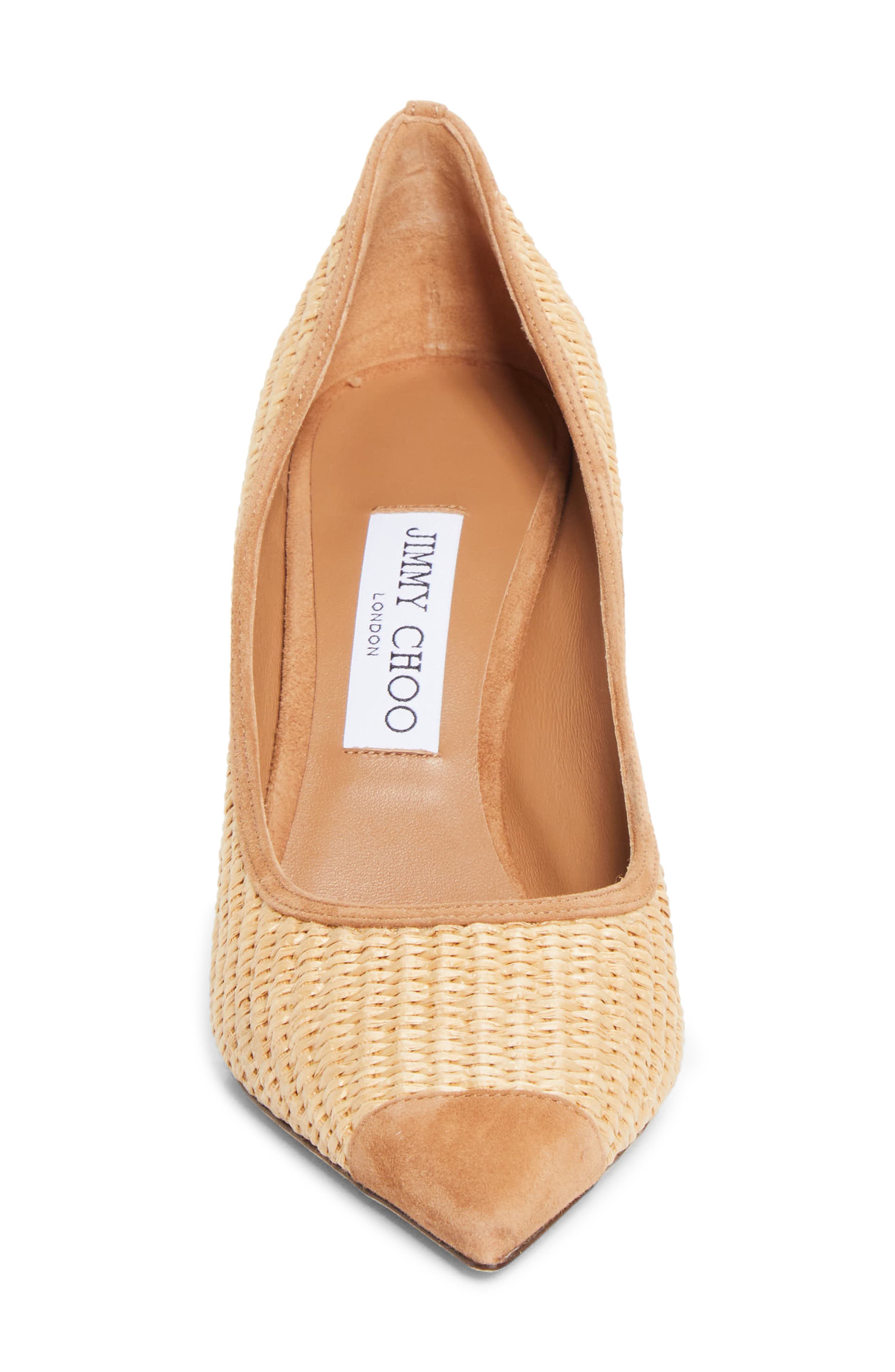 Jimmy Choo Raffia Love Pump, Alternate, color, Natural/ Toffee