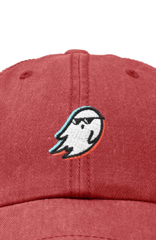 Dalix Ghost Life Embroidered Casual Cap In Washed Red