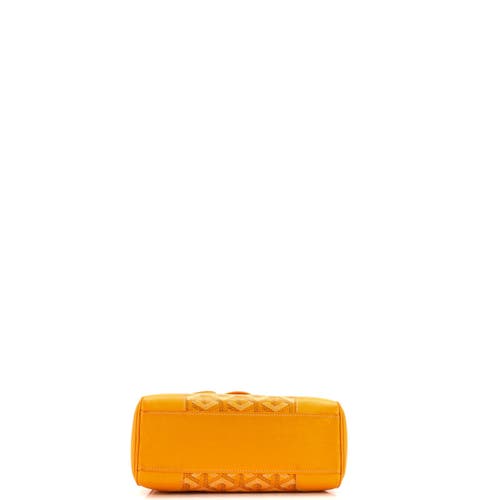 Pre-owned Goyard  Goyard Saigon Top Handle Bag Coated Canvas With Leather Mini In Yellow