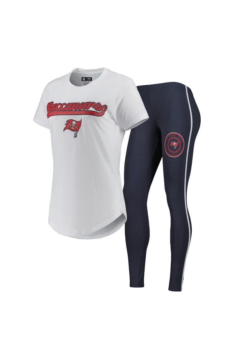 CONCEPTS SPORT Women's Concepts Sport White/Charcoal Tampa Bay Buccaneers Sonata T-Shirt & Leggings Sleep Set, Main, color, White