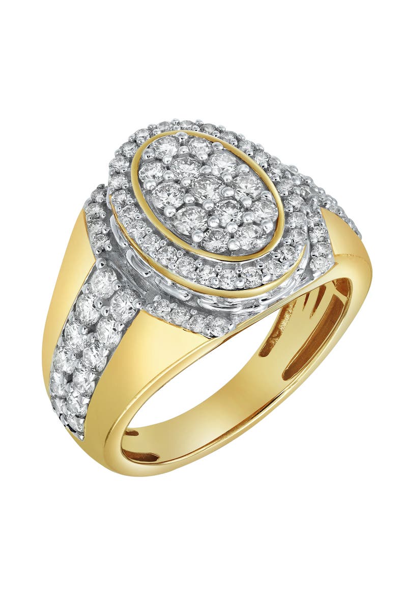 Ice Bowl 14K Yellow Gold Diamond Men Statement Ring - 2.01ct., Alternate, color, 14K Yellow Gold