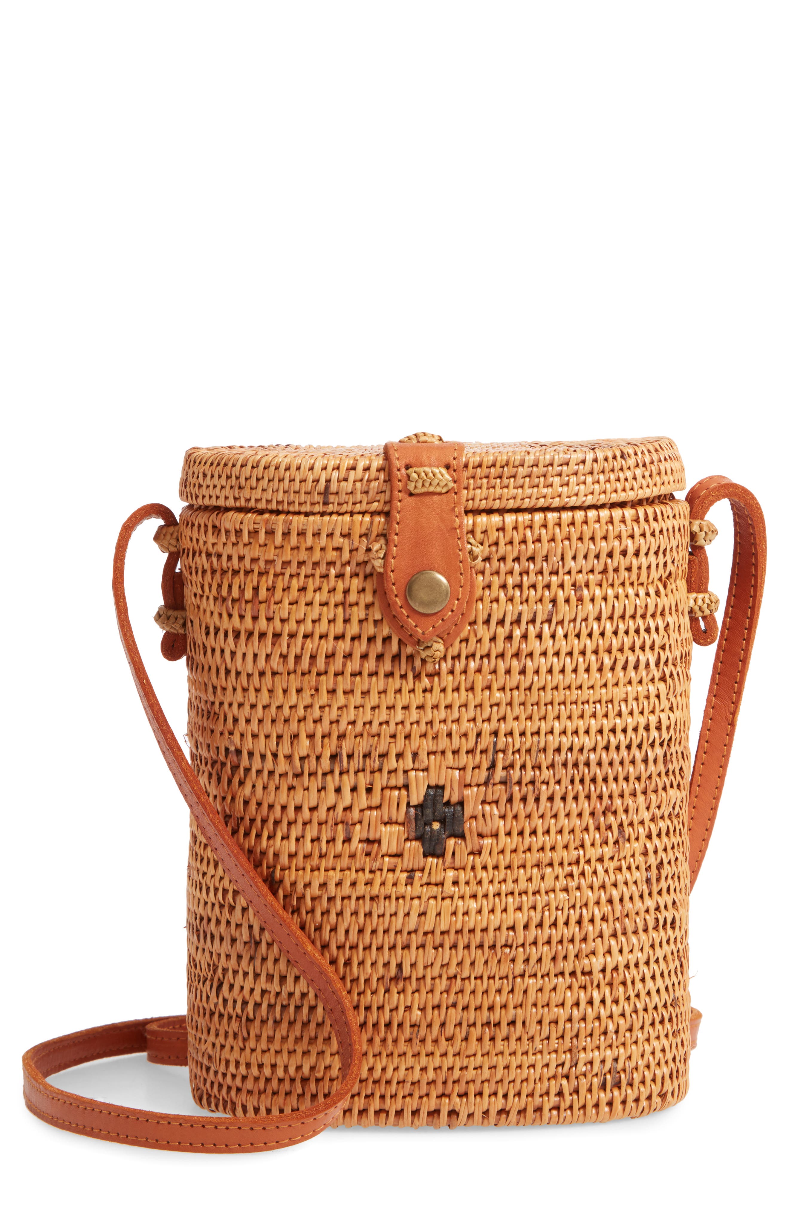 Nordstrom Woven Rattan Structured Basket Bag, Main, color, 