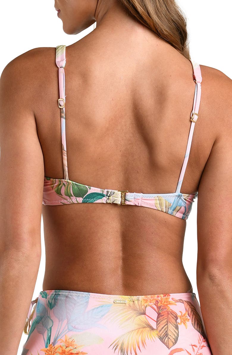L'AGENCE Lexie Colorful Palm Bikini Top, Alternate, color, Pink Multi