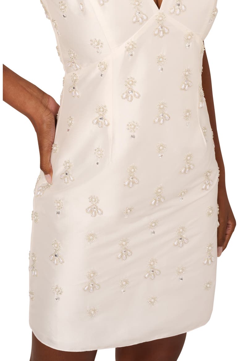 Beaded Sleeveless Cocktail Dress, Alternate, color, IVORY