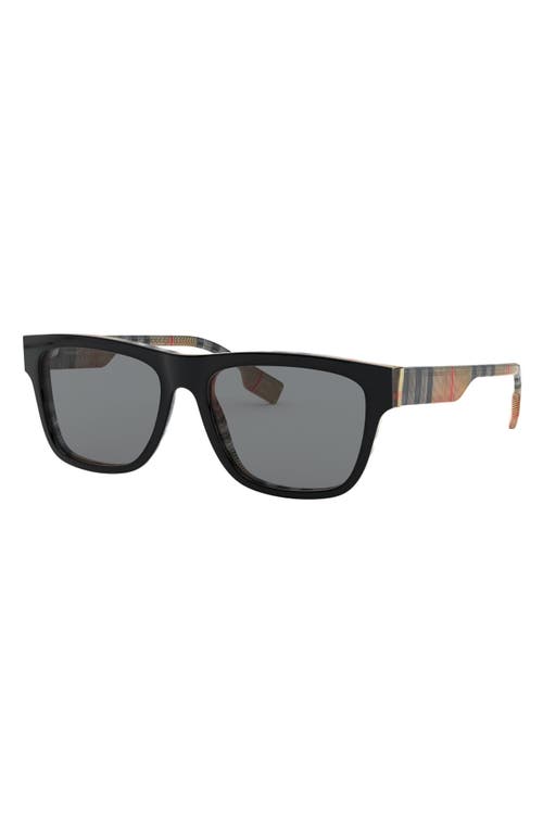 Burberry 56mm Rectangular Sunglasses
